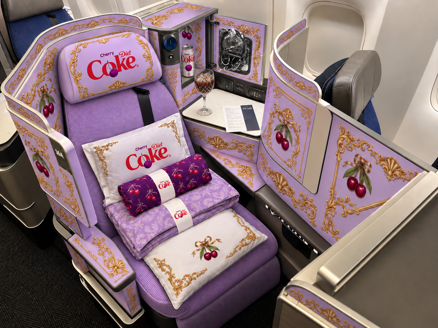 RoCOKEco Rococo-styled United first class airplane seat