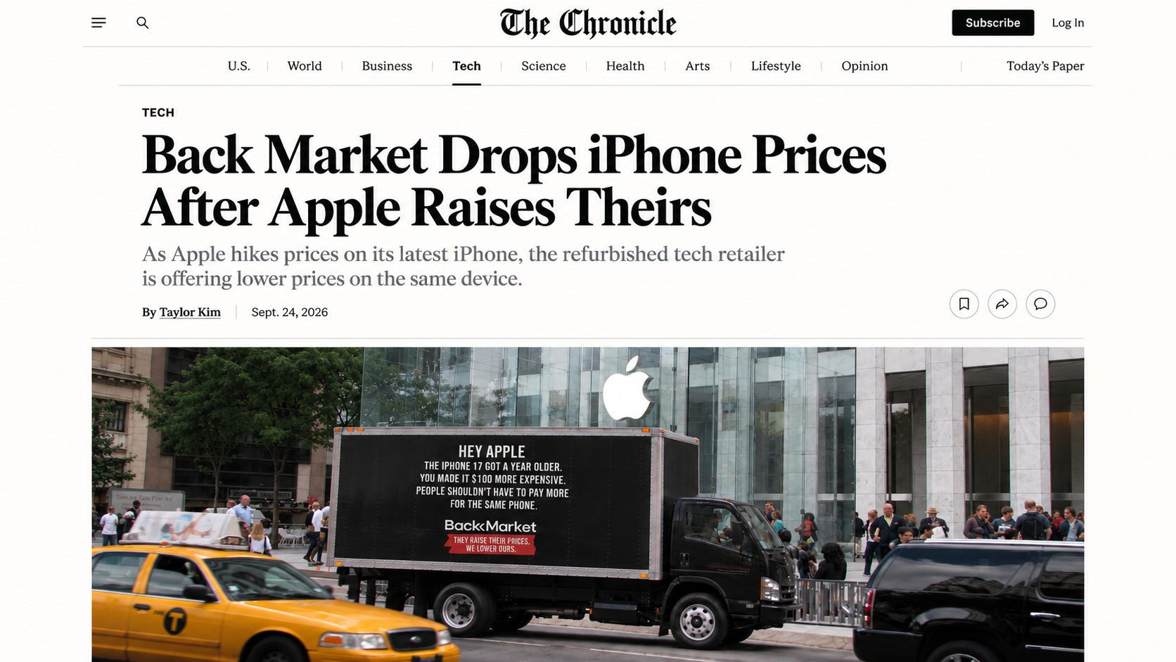 The Chronicle article: Back Market Drops iPhone Prices After Apple Raises Theirs