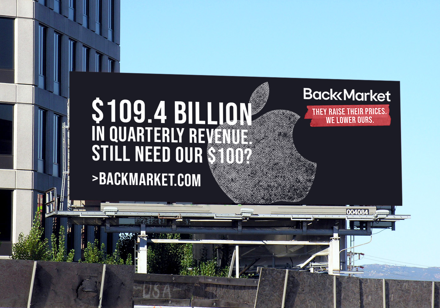 Back Market billboard: $109.4 billion in quarterly revenue, still need our $100?