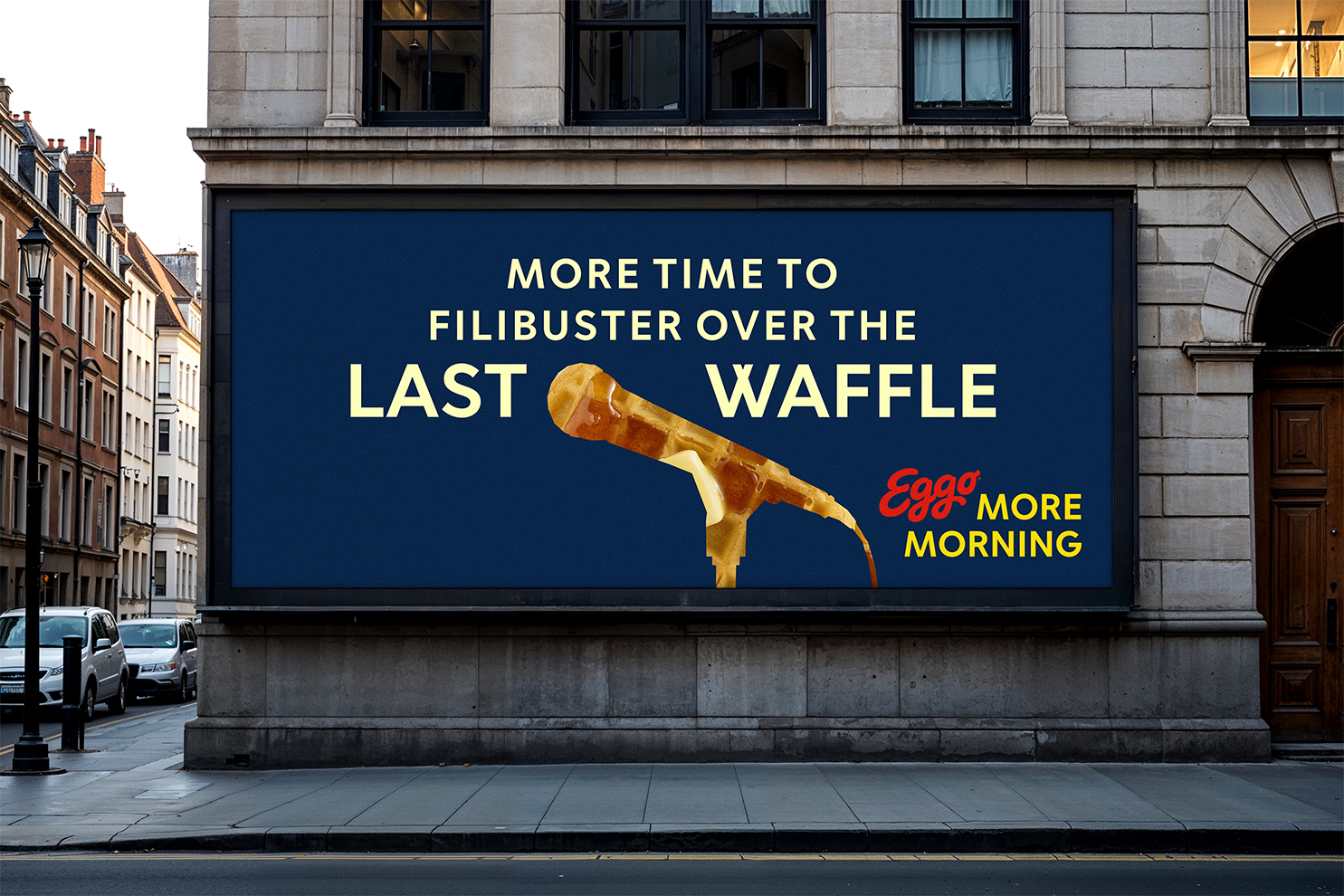 Eggo billboard in Washington DC: More time to filibuster over the last waffle