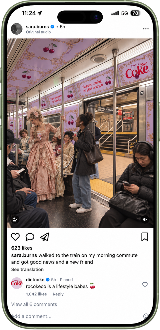 Sara Burns Instagram post: walked to the train on my morning commute
